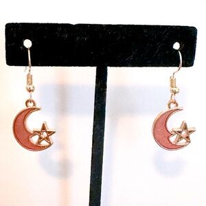 Star and Moon Resin Earrings